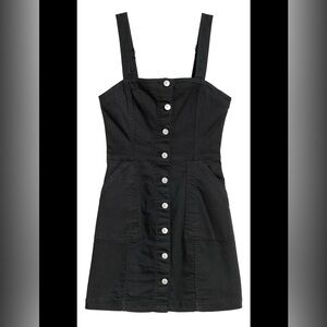 H&M Black Button-Front denim Dress